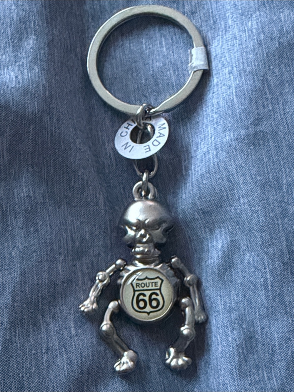 Route 66 Skeleton Keychain -